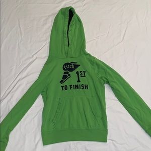 Abercrombie Green “1st TO FINISH” Hoodie Kids M